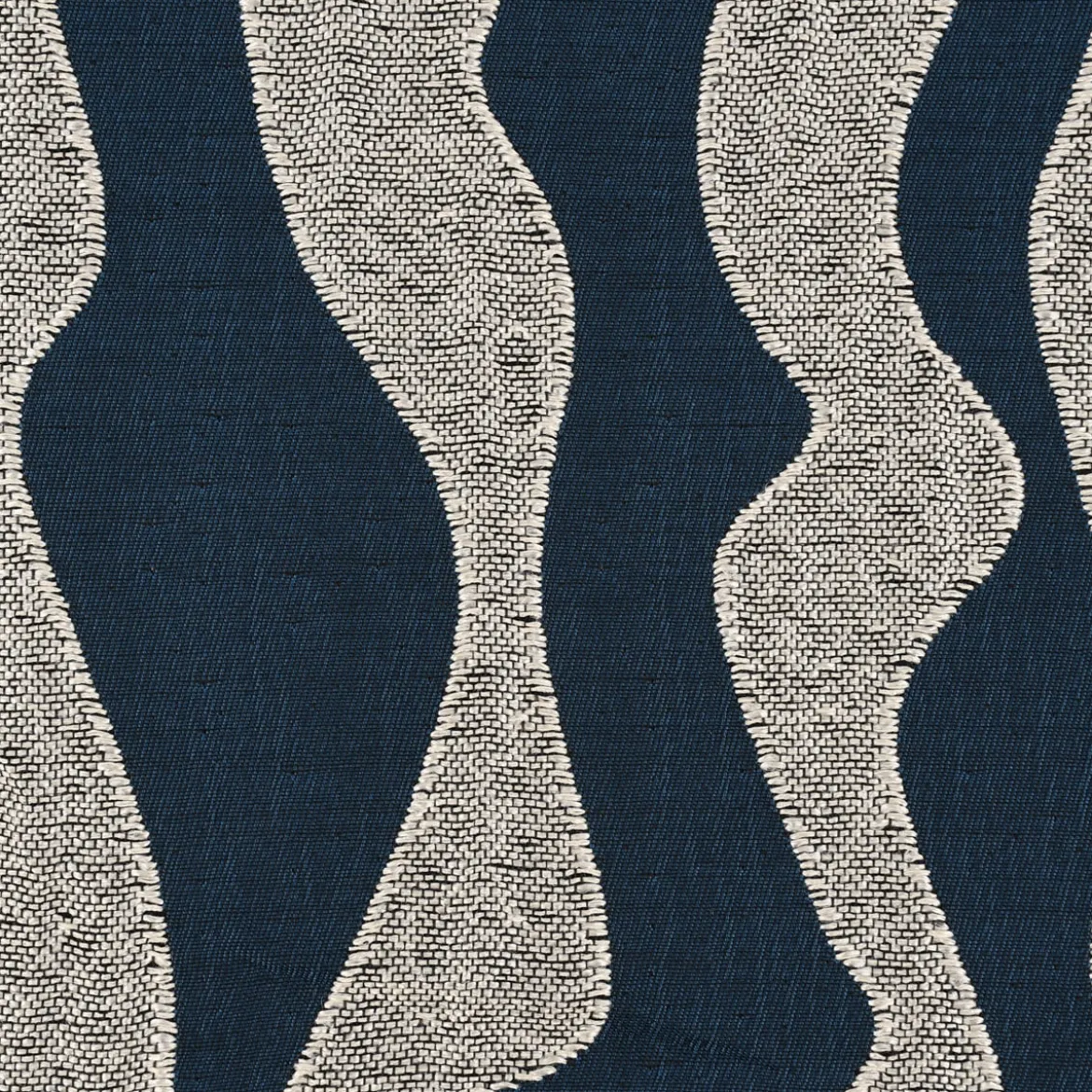 Rasch Textil Dekostoff Gardinenstoff raumhoch Atlantic Wellen blau beige 280cm