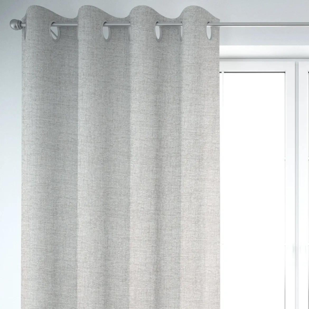 Rasch Textil Dekostoff Gardinenstoff Rio raumhoch meliert steingrau 280cm