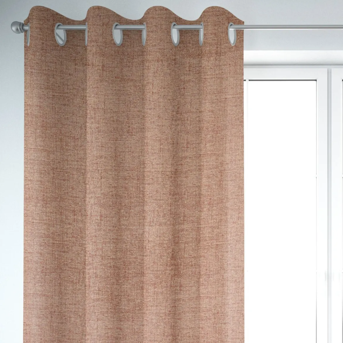 Rasch Textil Dekostoff Gardinenstoff Rio raumhoch meliert terracotta 280cm