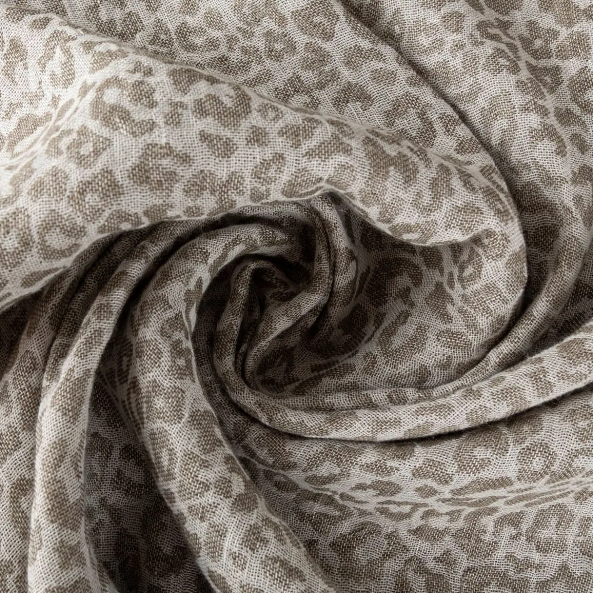 Rasch Textil Dekostoff Gardinenstoff Leinen Inbetween Safari Leomuster taupe 300cm
