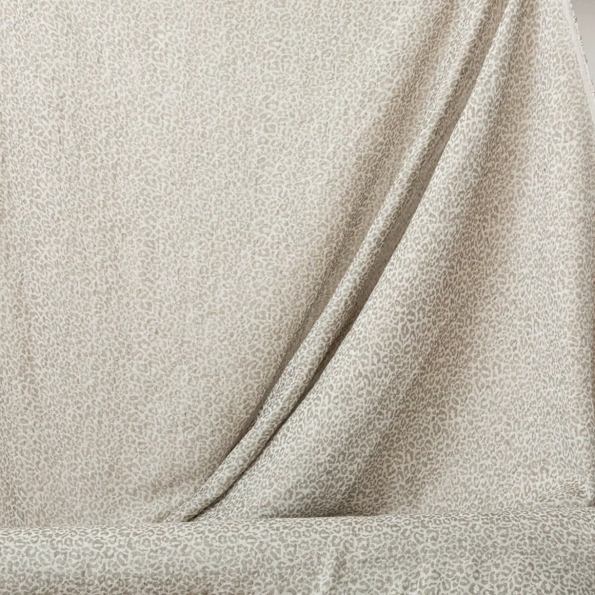 Rasch Textil Dekostoff Gardinenstoff Leinen Inbetween Safari Leomuster taupe 300cm
