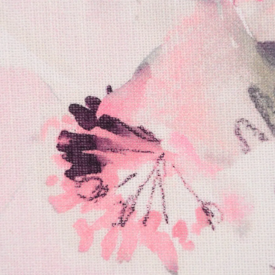 Rasch Textil Gardinenstoff Baumwolle Malve Aquarell-Blumen halbtransparent weiß pink 280cm