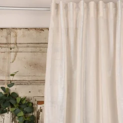 Rasch Textil Gardinenstoff Stores Shine Längsstreifen Leinenstruktur creme 300cm
