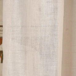 Rasch Textil Gardinenstoff Stores Shine Längsstreifen Leinenstruktur creme 300cm
