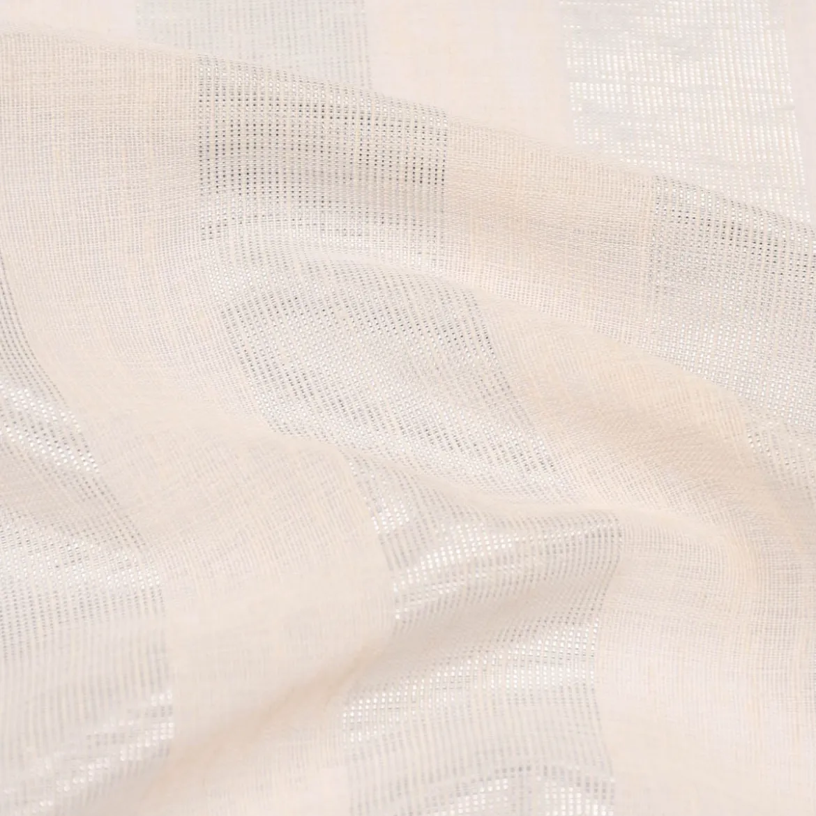 Rasch Textil Gardinenstoff Stores Shine Längsstreifen Leinenstruktur creme 300cm