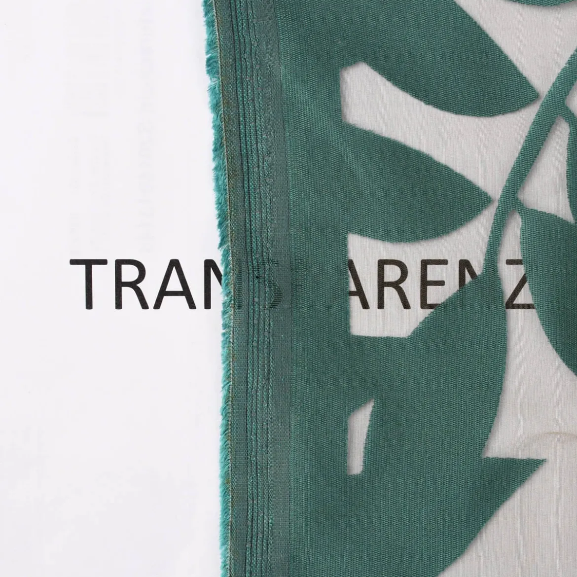 Rasch Textil Gardinenstoff Stores Ausbrenner Sri Lanka Blätter petrol bronze 300cm