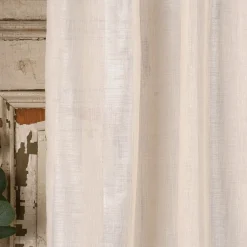 Rasch Textil Gardinenstoff Stores Shine Längsstreifen Leinenstruktur linen natur 300cm