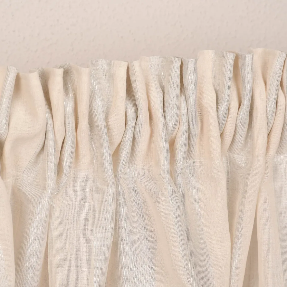 Rasch Textil Gardinenstoff Stores Shine Längsstreifen Leinenstruktur linen natur 300cm