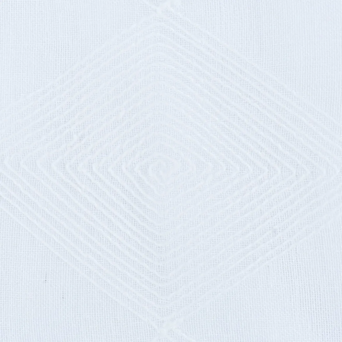 Rasch Textil Gardinenstoff Stickerei Leinenoptik Karma Rauten weiß 300cm