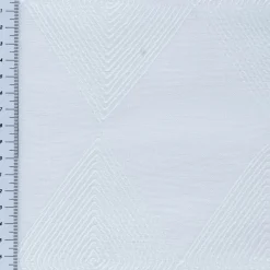 Rasch Textil Gardinenstoff Stickerei Leinenoptik Karma Rauten weiß 300cm