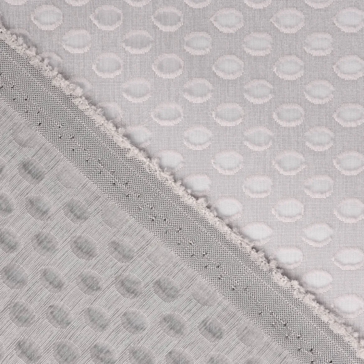 Rasch Textil Gardinenstoff Stores Punti Scherli Punkte halbtransparent hellgrau 300cm