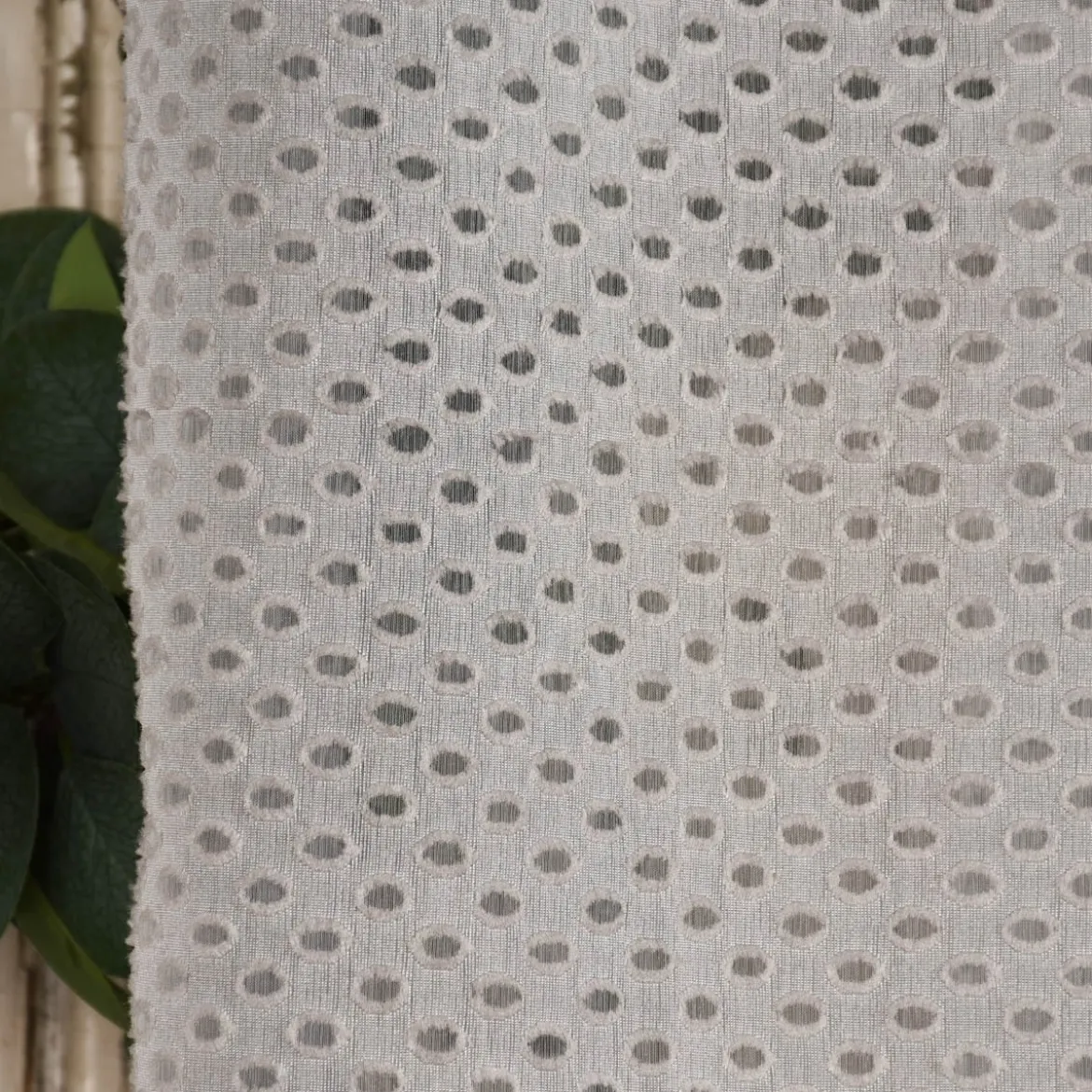 Rasch Textil Gardinenstoff Stores Punti Scherli Punkte halbtransparent hellgrau 300cm