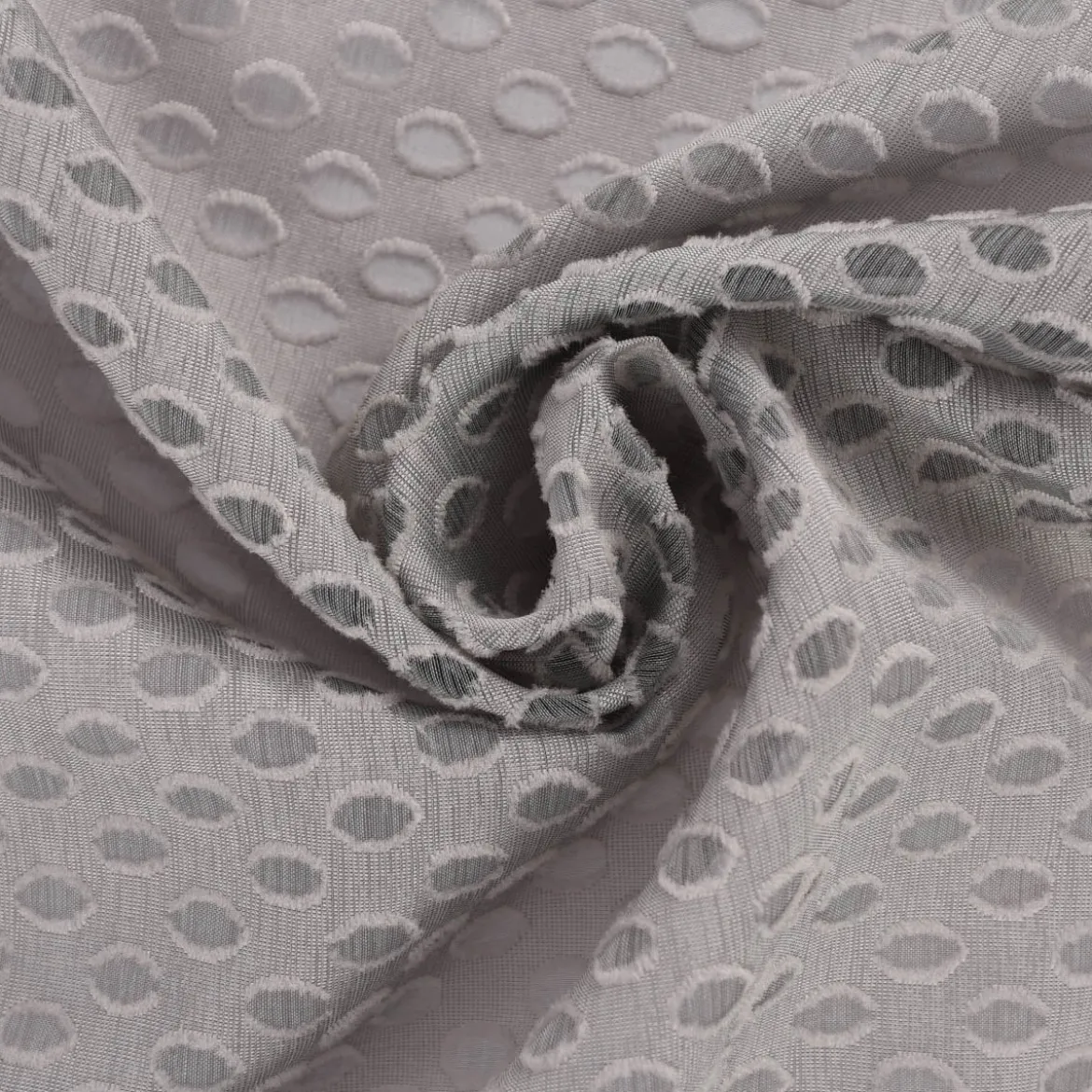 Rasch Textil Gardinenstoff Stores Punti Scherli Punkte halbtransparent hellgrau 300cm