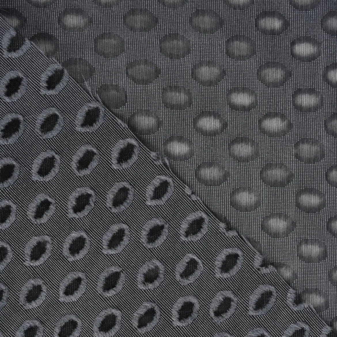 Rasch Textil Gardinenstoff Stores Punti Scherli Punkte halbtransparent anthrazit 300cm