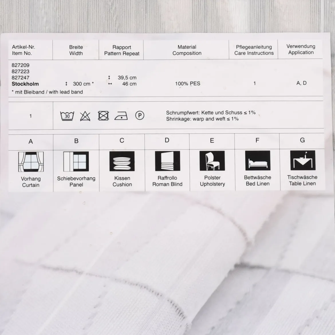 Rasch Textil Gardinenstoff Stores Scherli Rechtecke abstrakt weiß 300cm