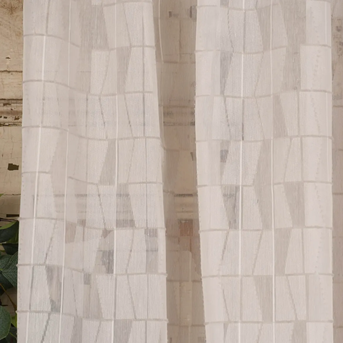 Rasch Textil Gardinenstoff Stores Scherli Rechtecke abstrakt stein 300cm