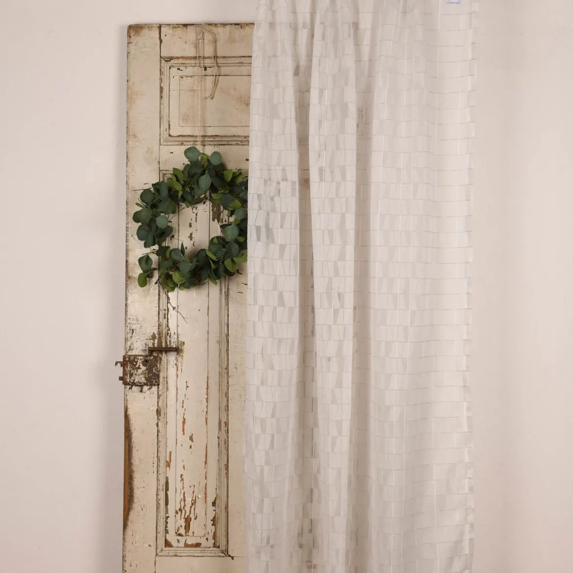 Rasch Textil Gardinenstoff Stores Scherli Rechtecke abstrakt stein 300cm