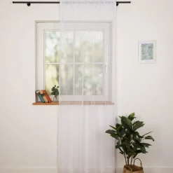 Rasch Textil Gardinenstoff Stores May Gitterstruktur weiß 280cm