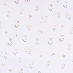Rasch Textil Gardinenstoff Voile transparent Forest Flower Blumen weiß beige 1,40m Breite