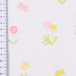 Rasch Textil Gardinenstoff Voile transparent Forest Flower Blumen weiß bunt 1,40m Breite