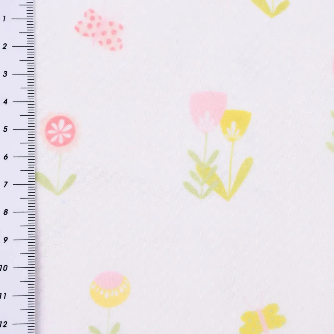 Rasch Textil Gardinenstoff Voile transparent Forest Flower Blumen weiß bunt 1,40m Breite