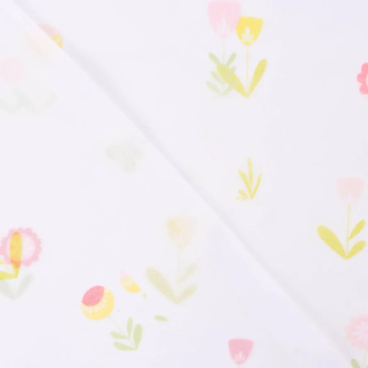 Rasch Textil Gardinenstoff Voile transparent Forest Flower Blumen weiß bunt 1,40m Breite