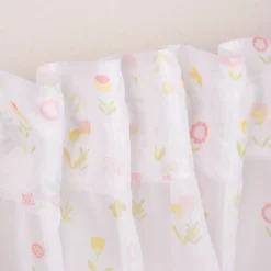 Rasch Textil Gardinenstoff Voile transparent Forest Flower Blumen weiß bunt 1,40m Breite