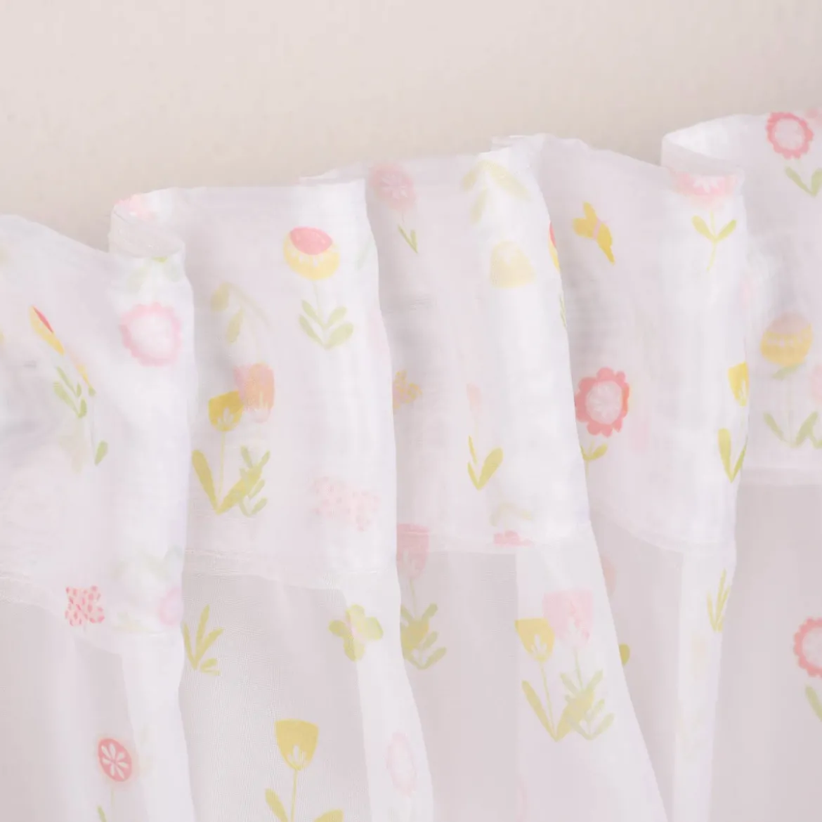 Rasch Textil Gardinenstoff Voile transparent Forest Flower Blumen weiß bunt 1,40m Breite