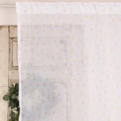 Rasch Textil Gardinenstoff Voile transparent Forest Flower Blumen weiß bunt 1,40m Breite