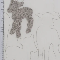 Rasch Textil Kinder Vorhangstoff Bambino Black Sheep Schäfchen weiß grau 150cm