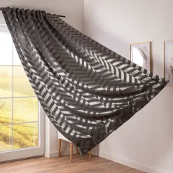 Rasch Textil Vorhangstoff Doubleface Doppelgewebe Willow Chevron Streifen anthrazit 295cm breit