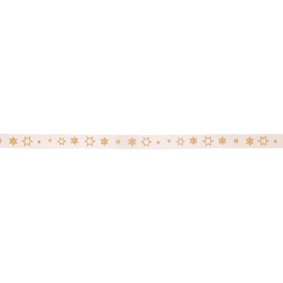 Rayher Dekoband Glitzersternchen weiß goldfarbig Breite: 1cm