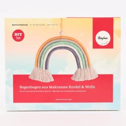 Rayher DIY-Set Regenbogen aus Makramee Kordel & Wolle