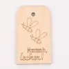 Rayher Holzanhänger Mmmmh Lecker Bienen mit Loch 4,7x8,2cm
