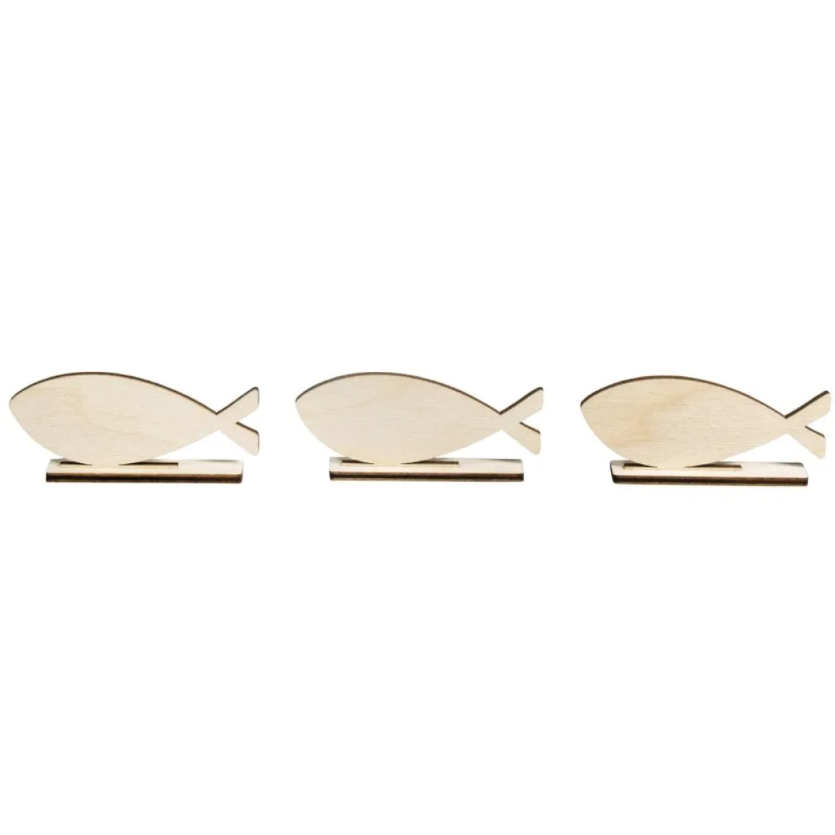 Rayher Holzdeko Fische natur 6 Stück 10x4,5cm