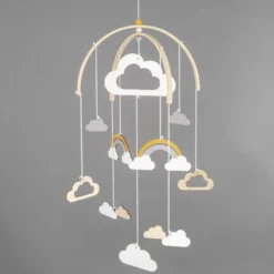 Rayher Holzhänger für Mobile kleine Wolke Set 10 tlg. versch. Größen