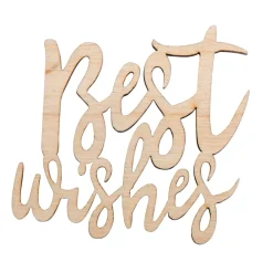 Rayher Holz-Minischrift Best Wishes 6x5,5cm