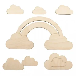 Rayher Holzmotiv kleine Wolke Set 6 tlg. 16,8x8,3cm