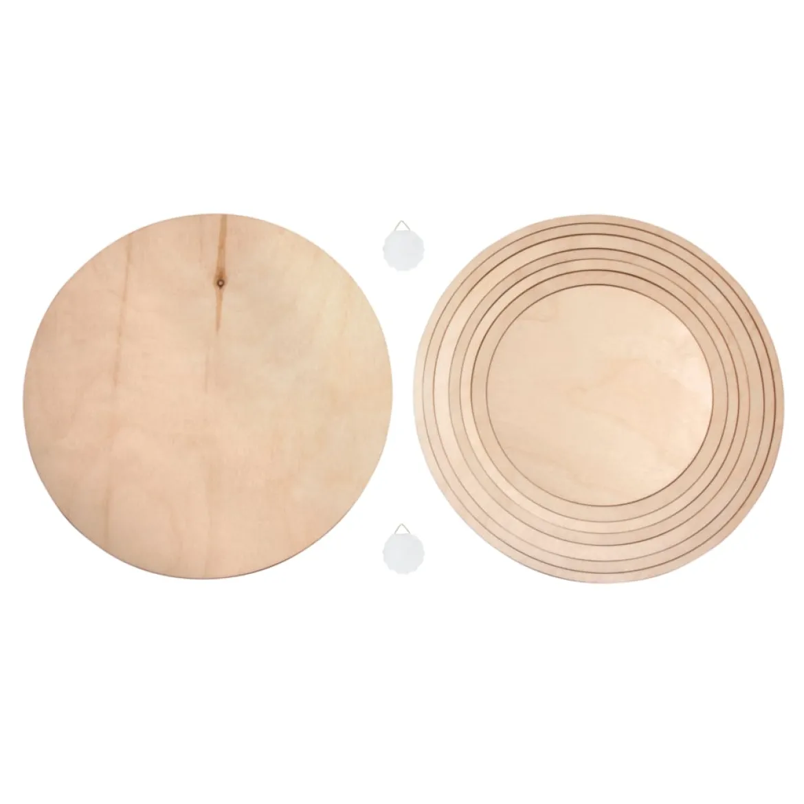 Rayher Holzringe und -platten Set 8-teilig naturbelassen verschiedene Größen