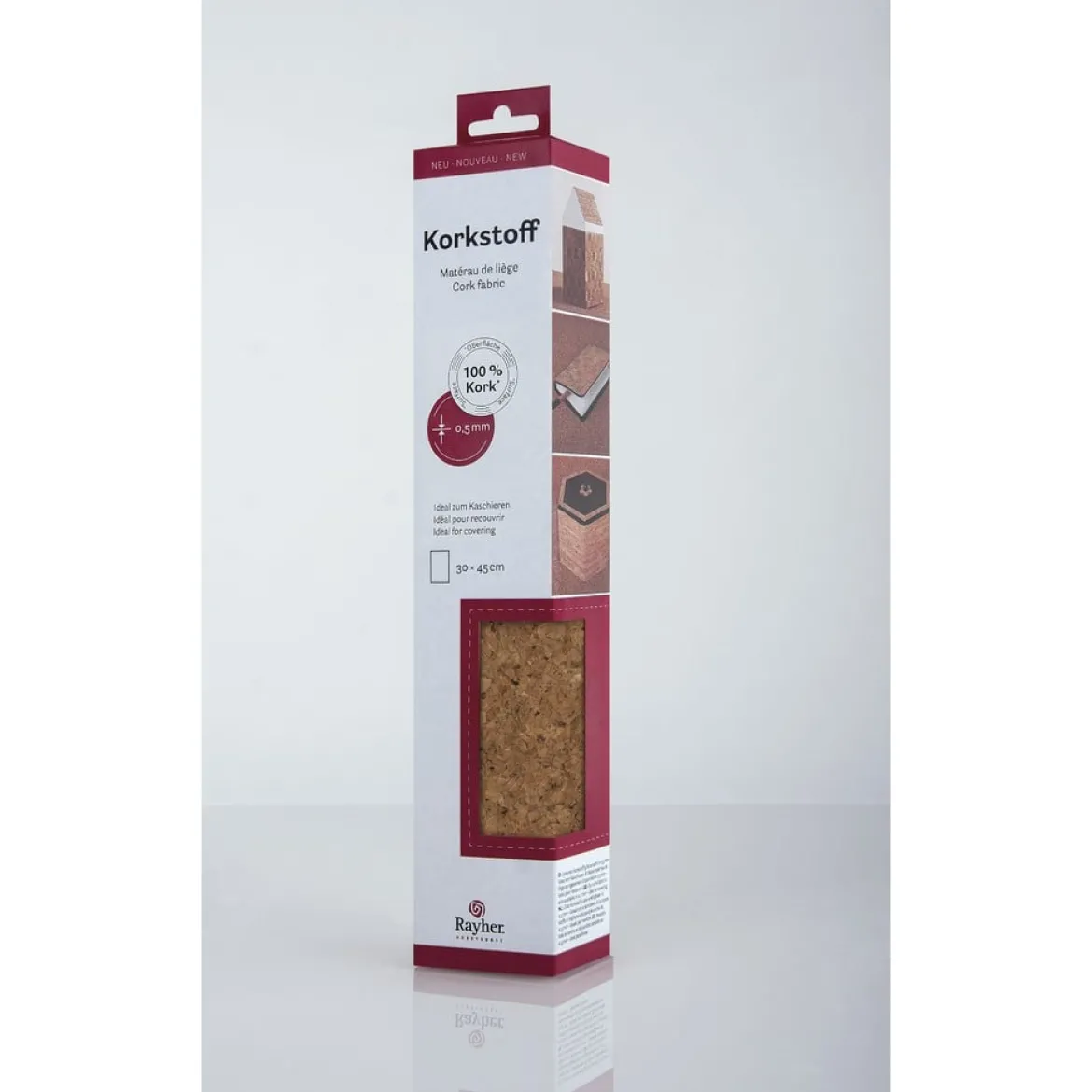 Rayher Korkstoff Granulat braun 0,5mm 45x30cm gerollt