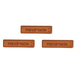 Rayher Kunstleder Labels Handmade 3 Stück 4x1cm