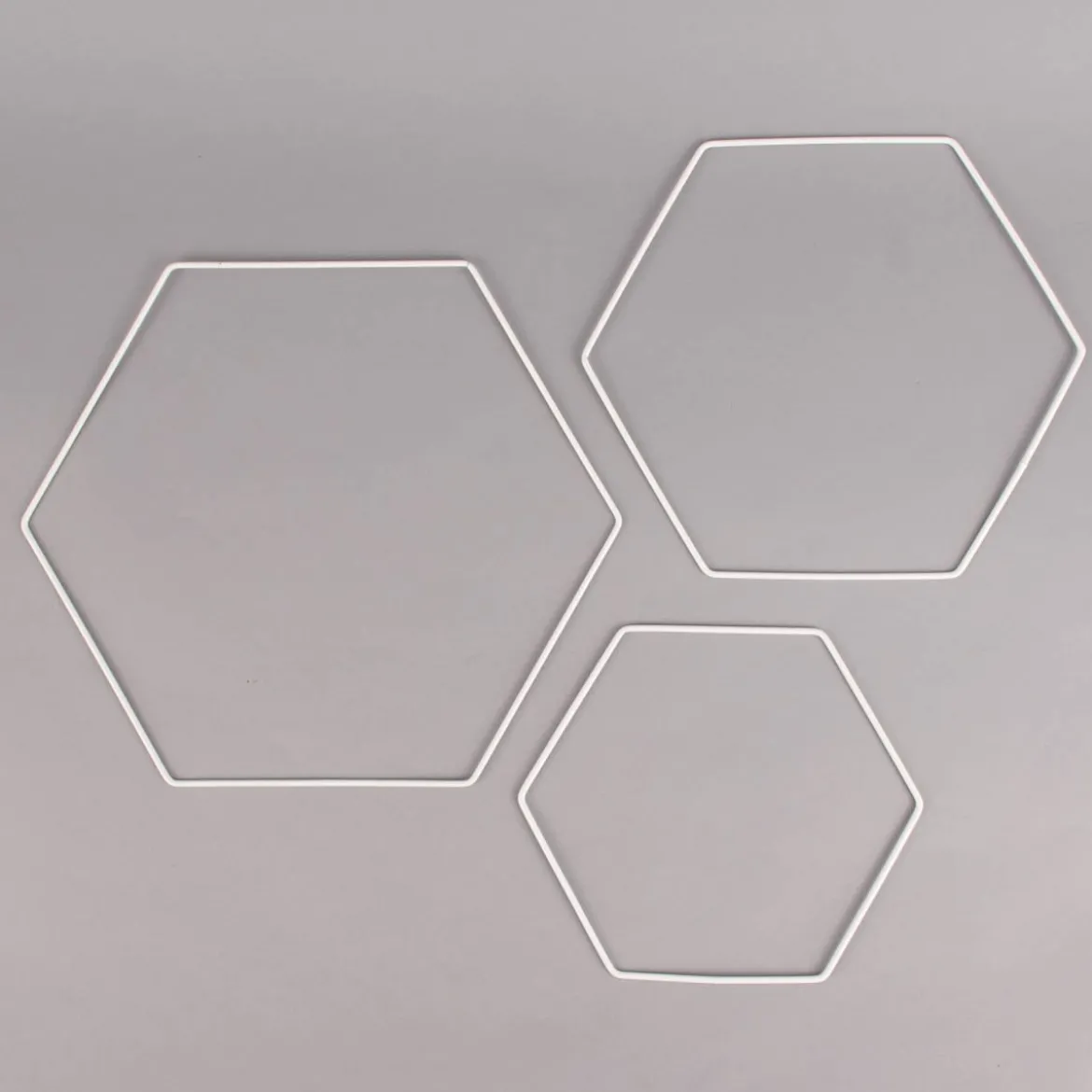 Rayher Metallringe Hexagon weiß verschiedene Größen 3er Set