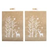 Rayher Papiertüten mit Holzklammern 2er Set Weihnachtsmotiv Hirsch natur weiß goldfarbig 20x14x7cm
