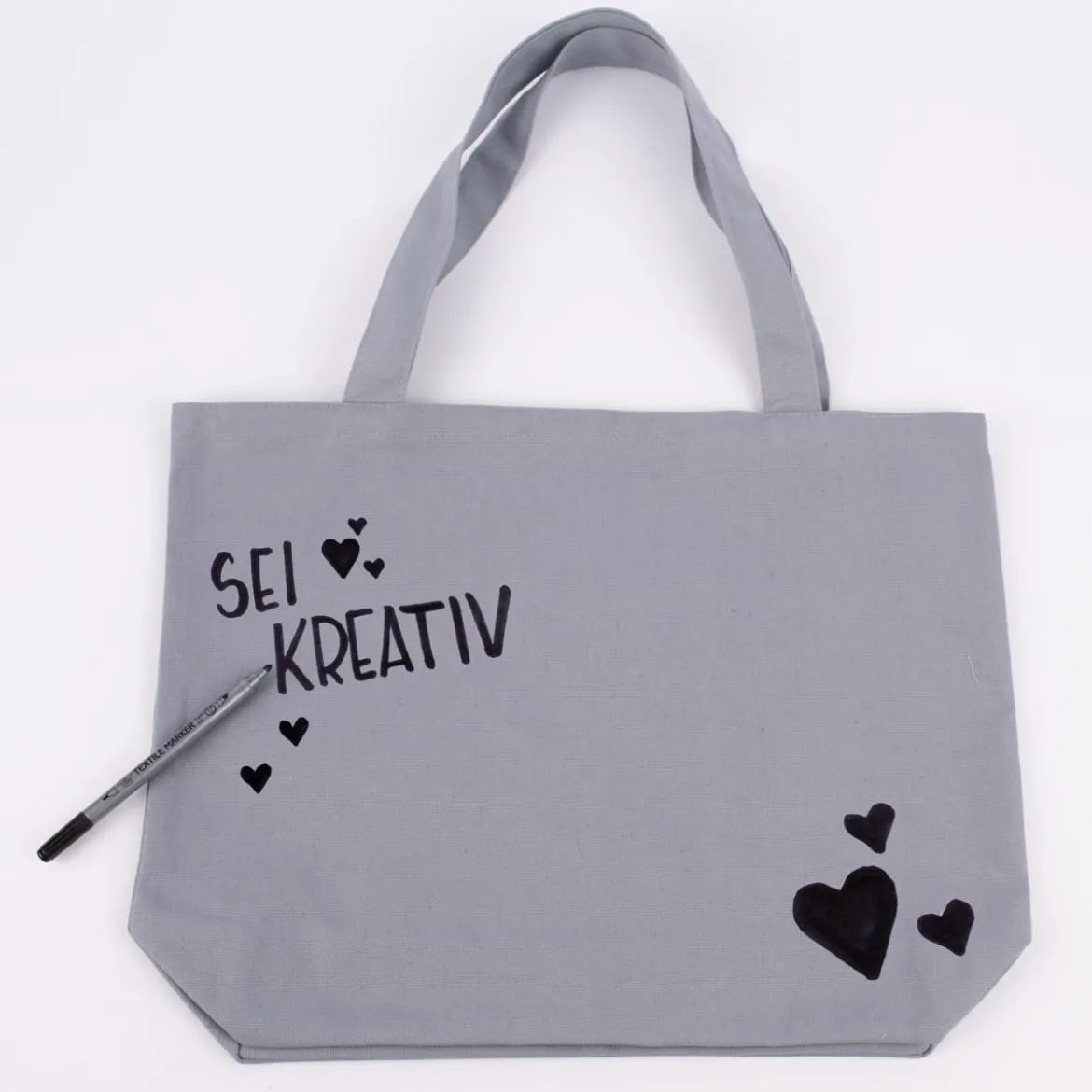 Rayher Stoff Shopper blanko mausgrau 46x35cm