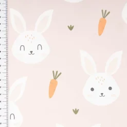 Regenjackenstoff Aqua Protect wasserdicht soft Hase Karotten rosa 145cm Breite