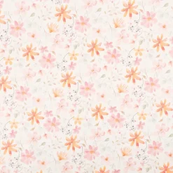 Regenjackenstoff wasserdicht soft Blumen ecru bunt 145cm Breite