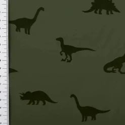Regenjackenstoff wasserdicht soft Dinosaurier grün 147cm Breite