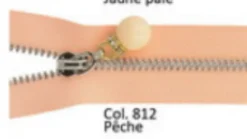 Reißverschluss mit Perle apricot Metall Länge: 20cm