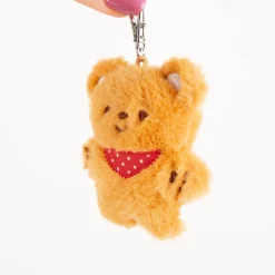 Rex London Schlüsselanhänger Teddybär mit Karabiner 8,5x7,5cm braun