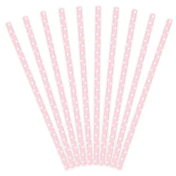 Röhrchen Punkte Papier 10 Stück rosa weiß 19,5cm